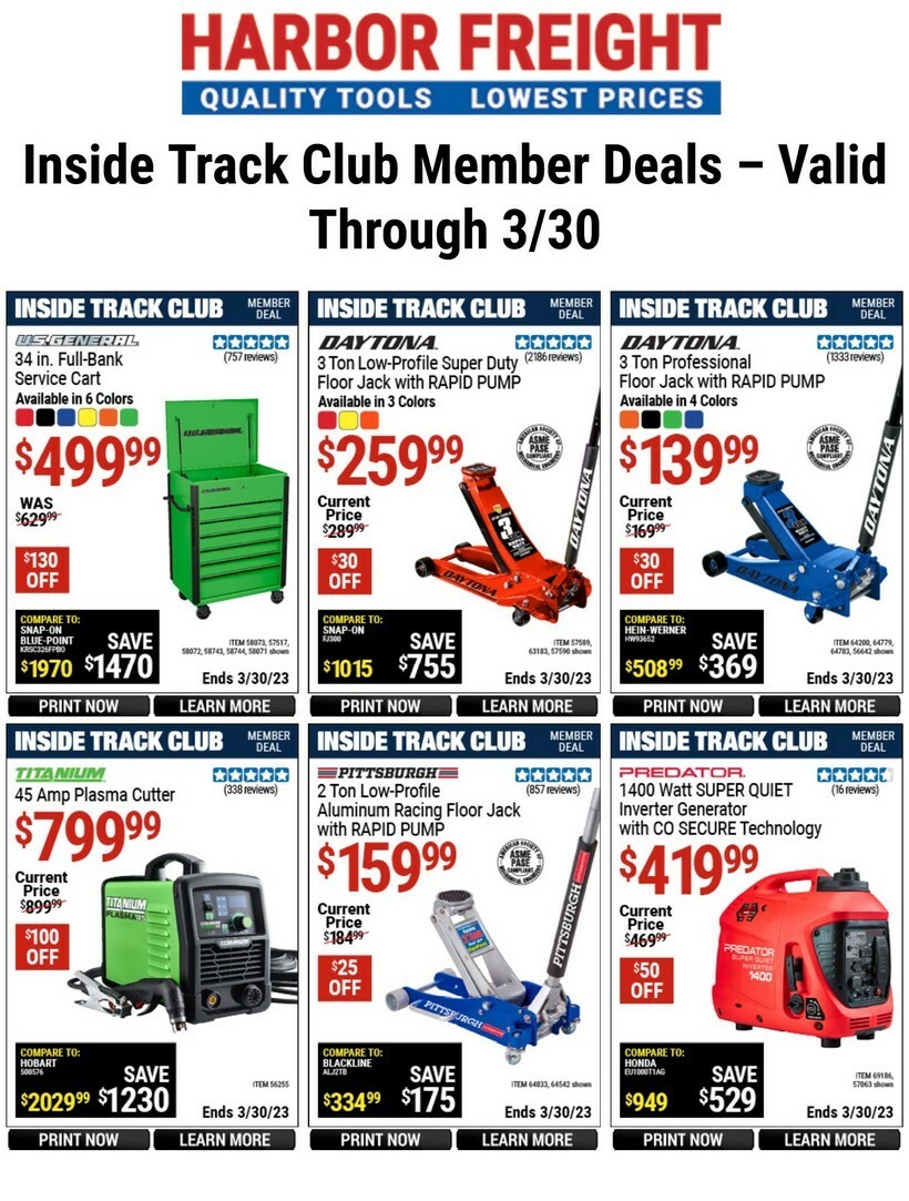 Harbor Freight Tools Inside Track Club Member Deals Best Offers