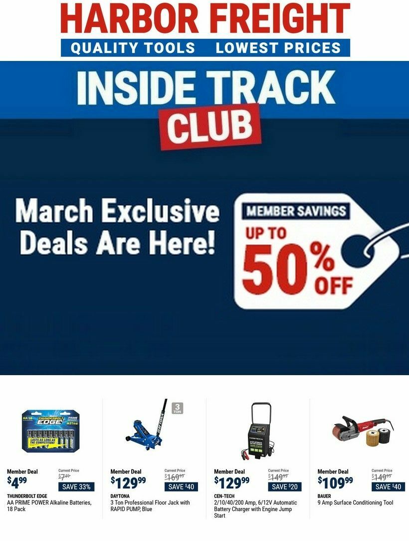 Harbor Freight Tools Inside Track Club Member Deals Best Offers