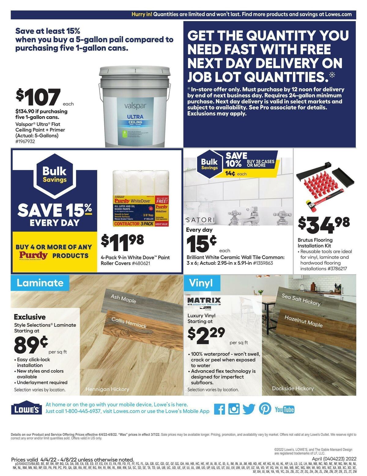 Lowe S Pro Ad Weekly Ads Deals From April Page