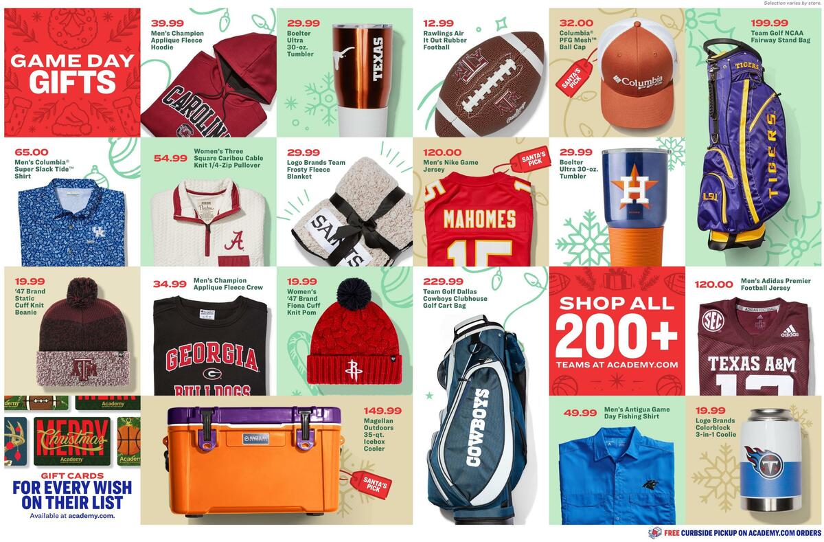 Academy Sports + Outdoors Christmas Gift Guide Weekly Ad from November 1