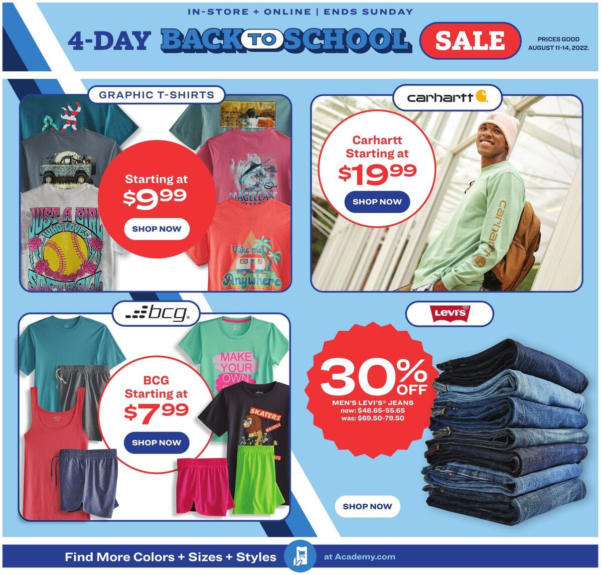 Academy Sports + Outdoors 4-Day Sale Weekly Ad from August 11