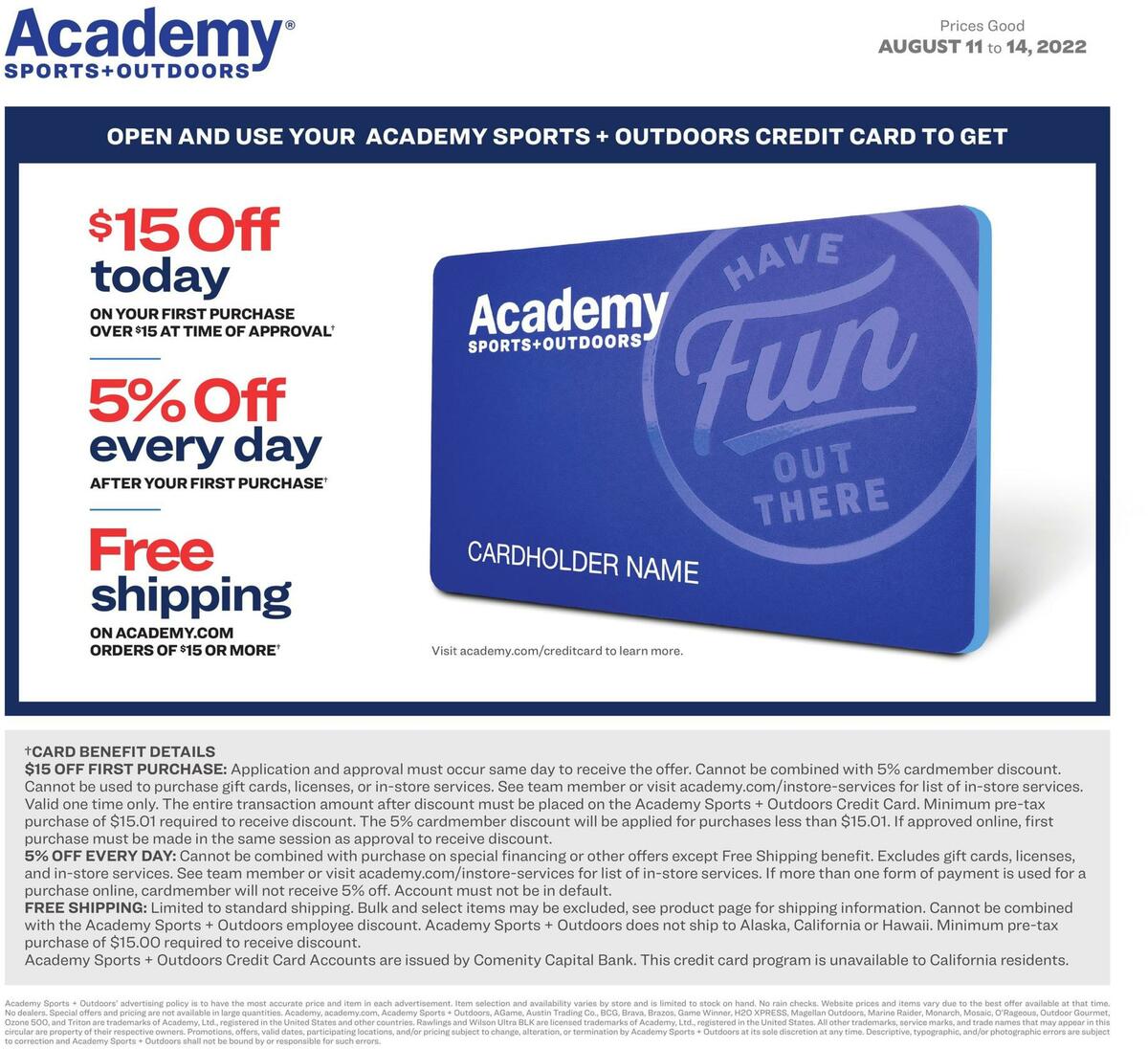 Academy Sports + Outdoors 4-Day Sale Weekly Ad from August 11