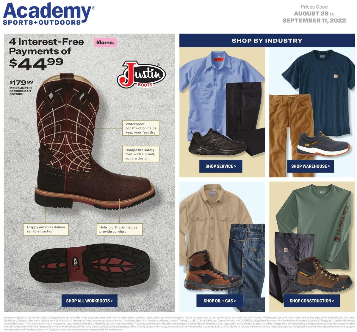 Academy Sports + Outdoors Outdoor Ad Weekly Ad from August 29