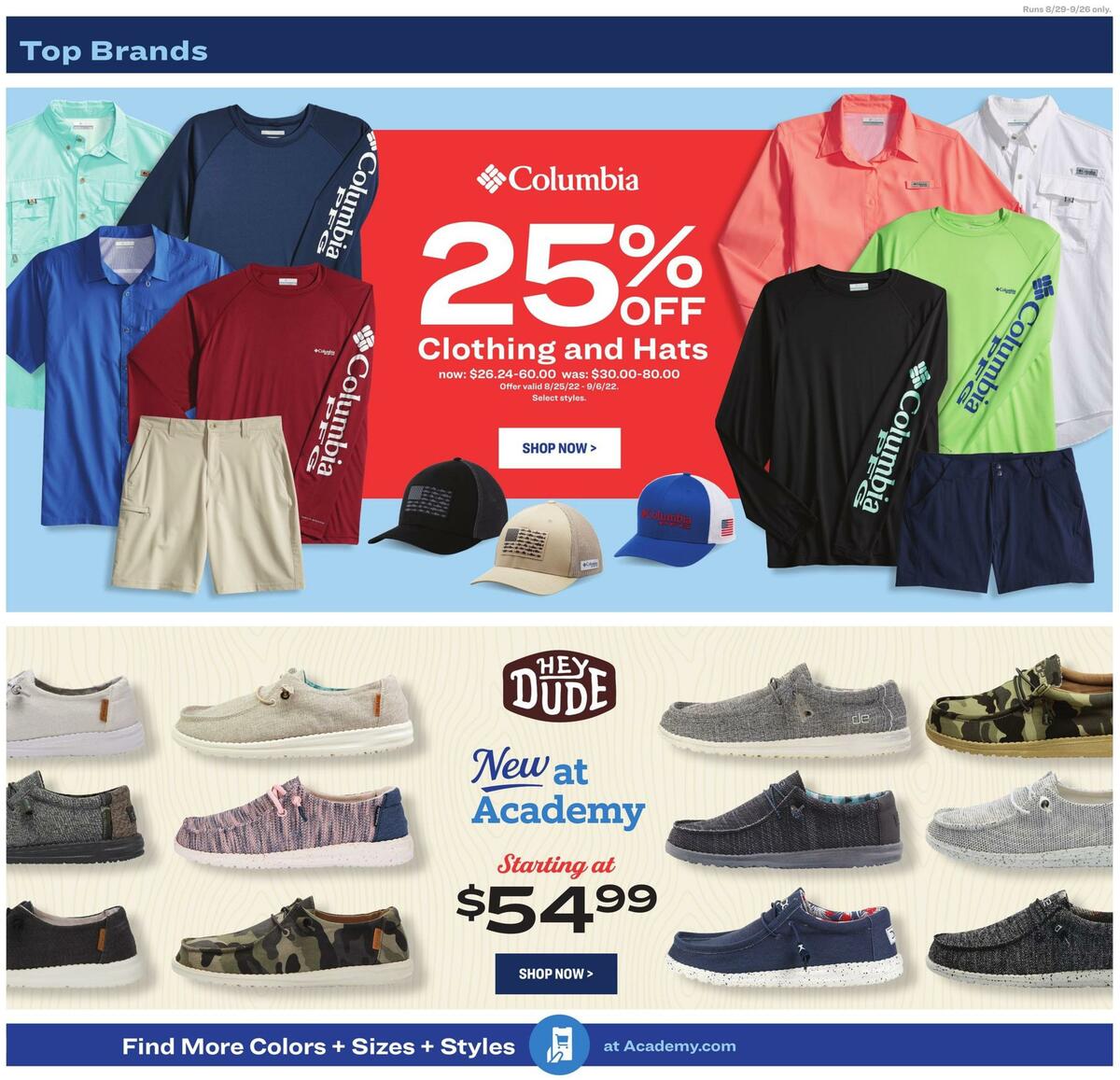 Academy Sports + Outdoors Outdoor Ad Weekly Ad from August 29