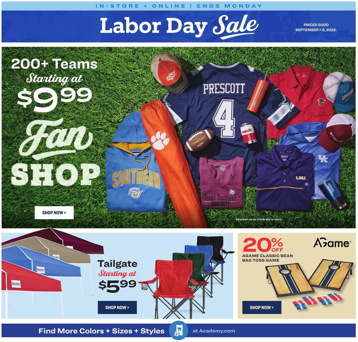 Academy Sports + Outdoors Labor Day Weekly Ad from September 1