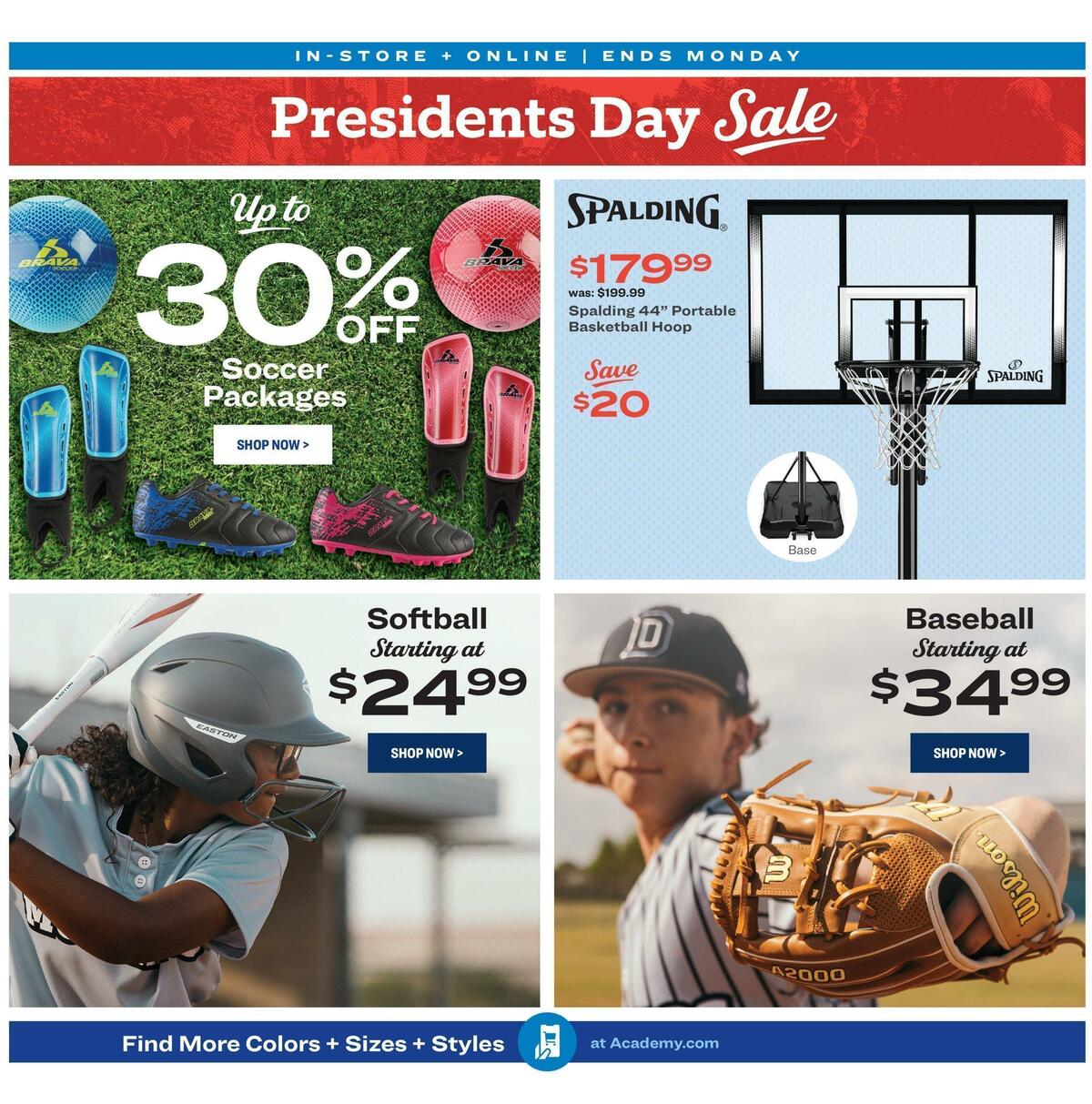 Academy Sports + Outdoors Presidents Day Sale Weekly Ad from February 16