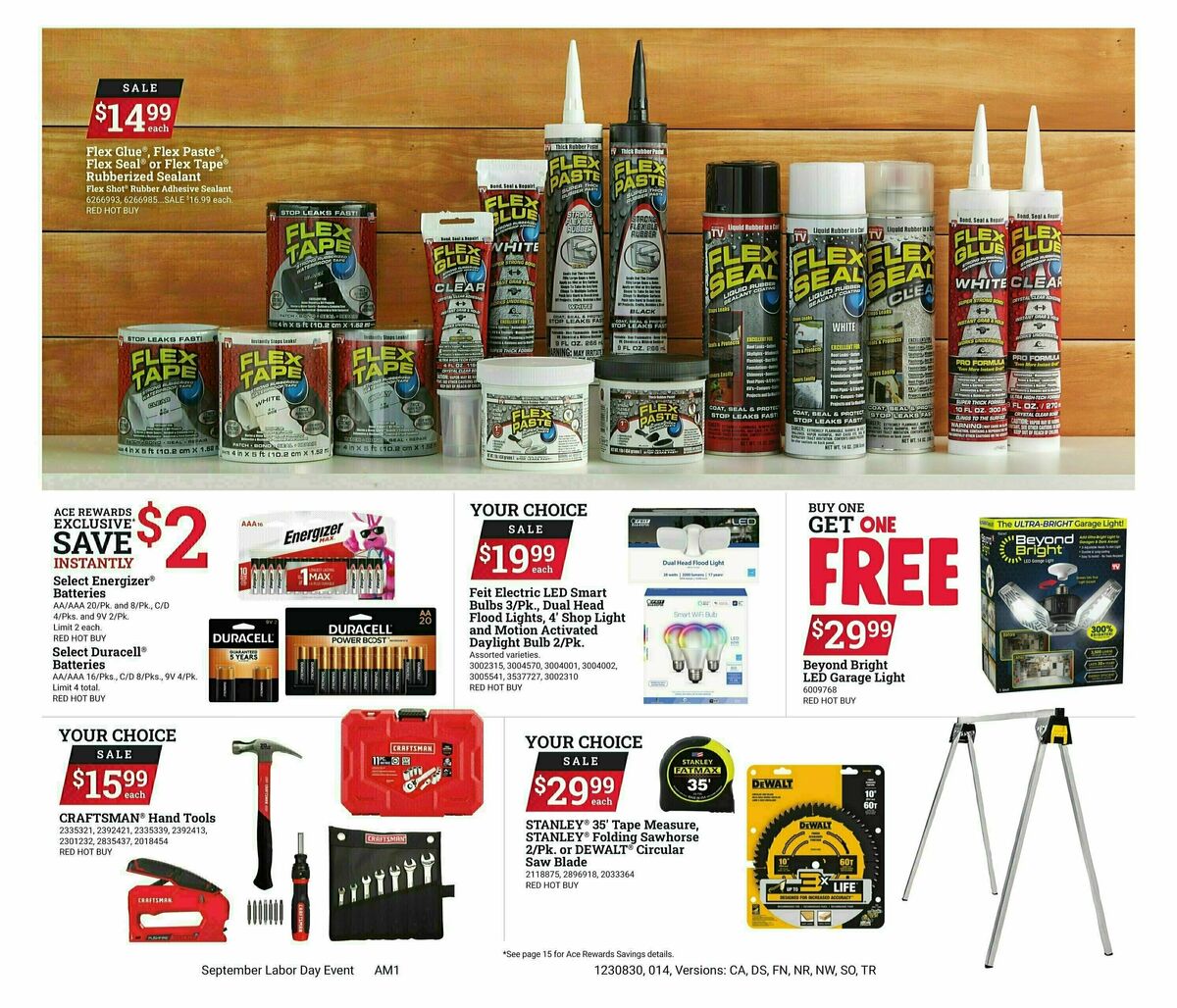 Ace Hardware Labor Day Weekly Ad from August 30