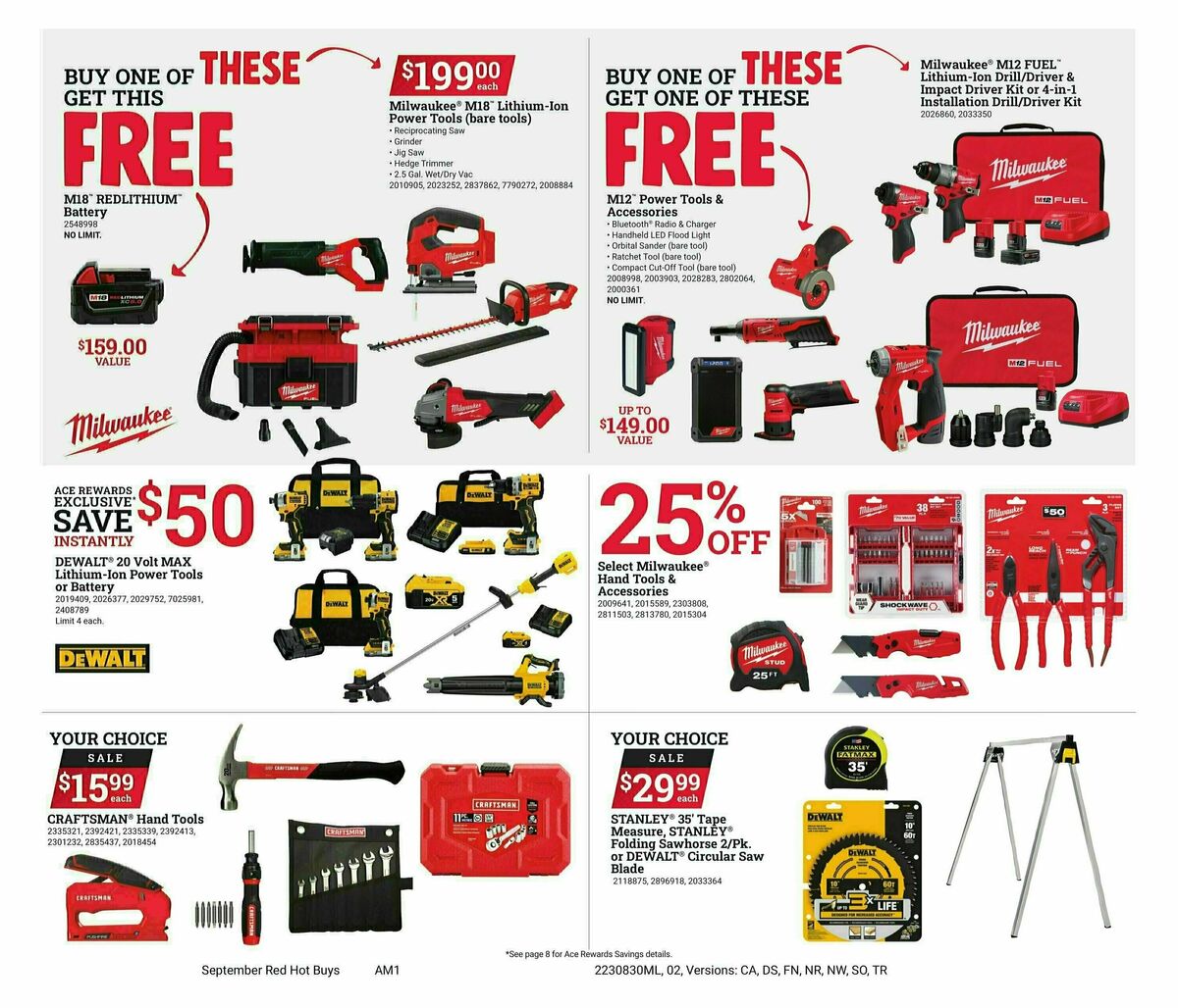 Ace Hardware Red Hot Buys Weekly Ad from August 30