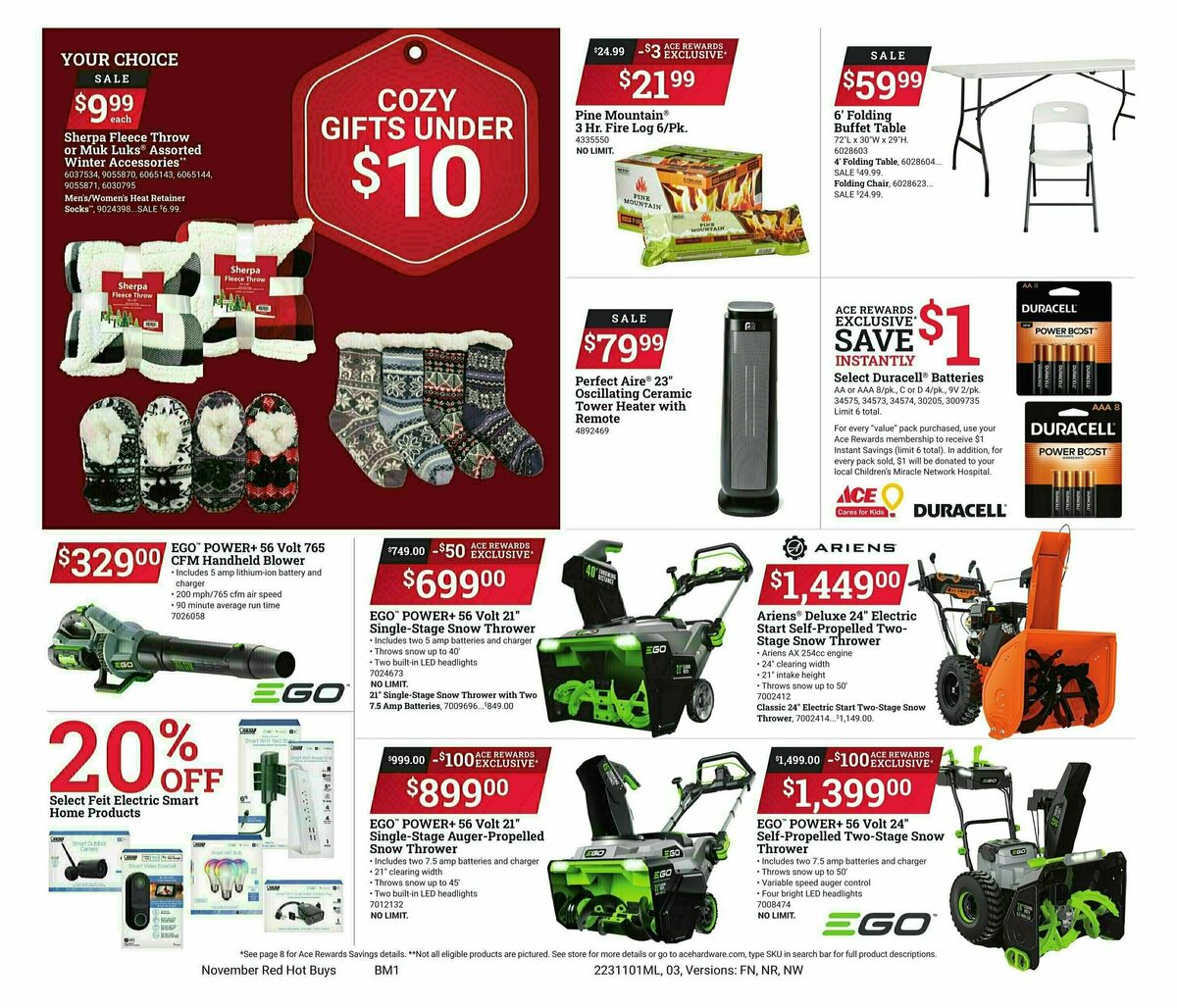 Ace Hardware Red Hot Buys Weekly Ad from November 1