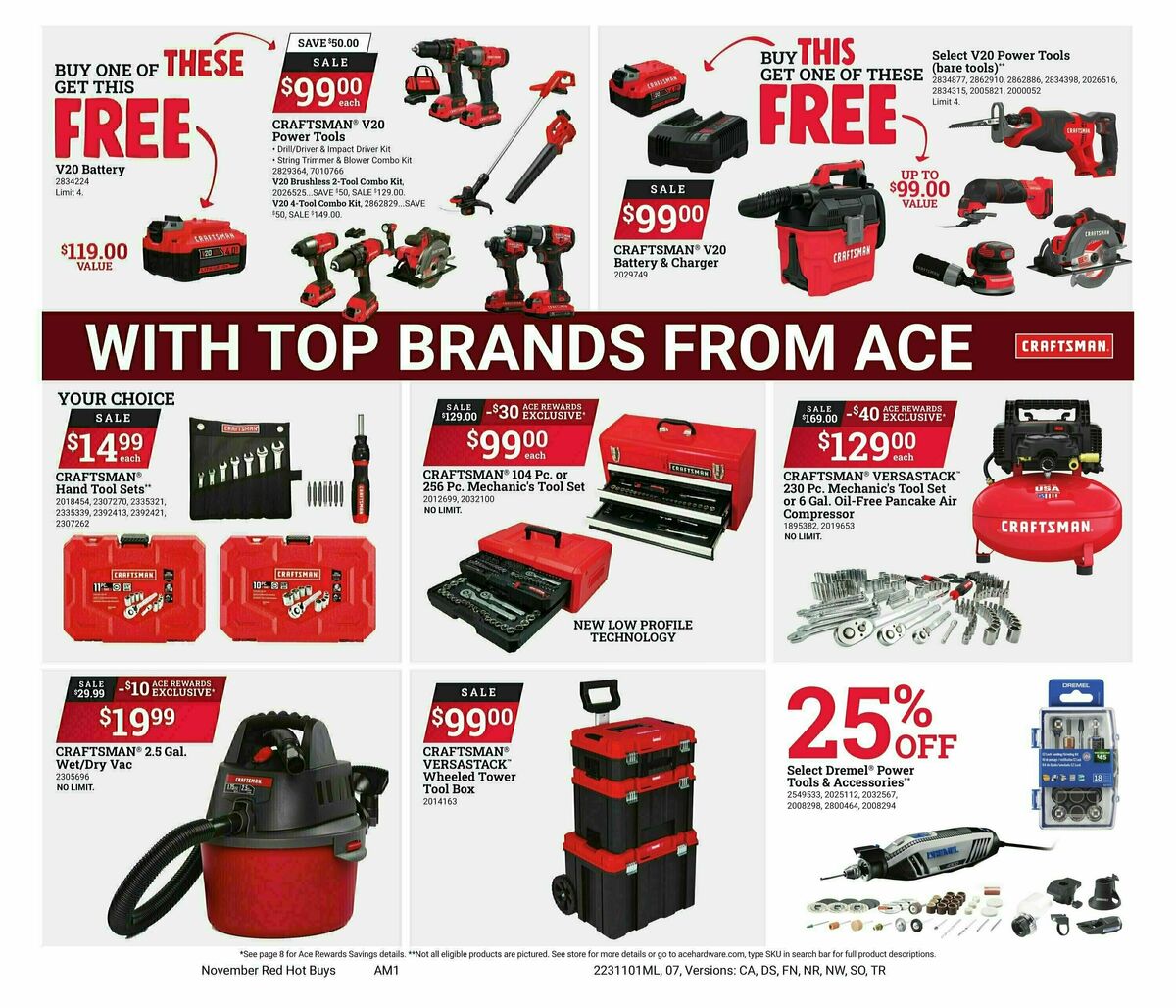 Ace Hardware Red Hot Buys Weekly Ad from November 1