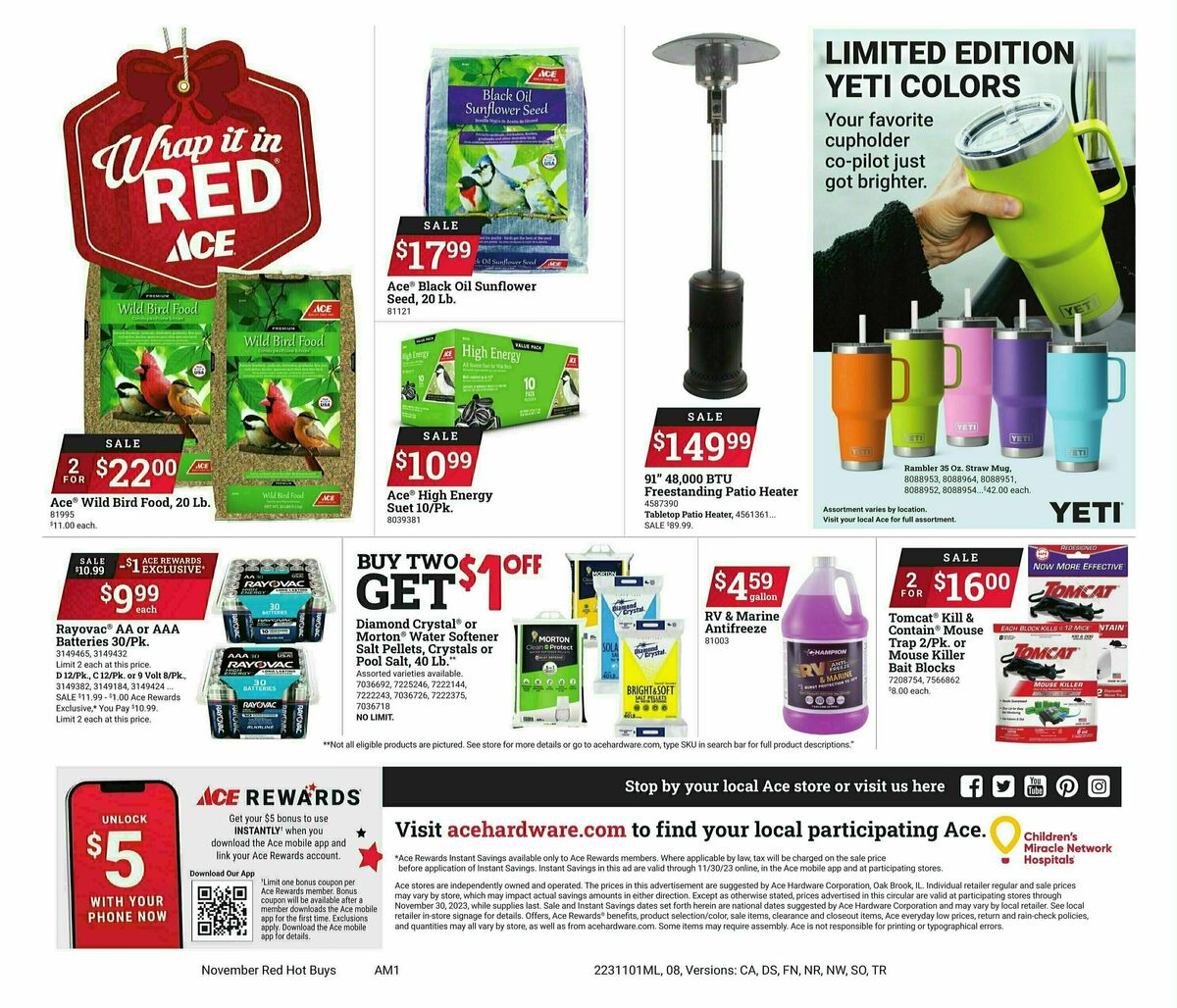 Ace Hardware Red Hot Buys Weekly Ad from November 1