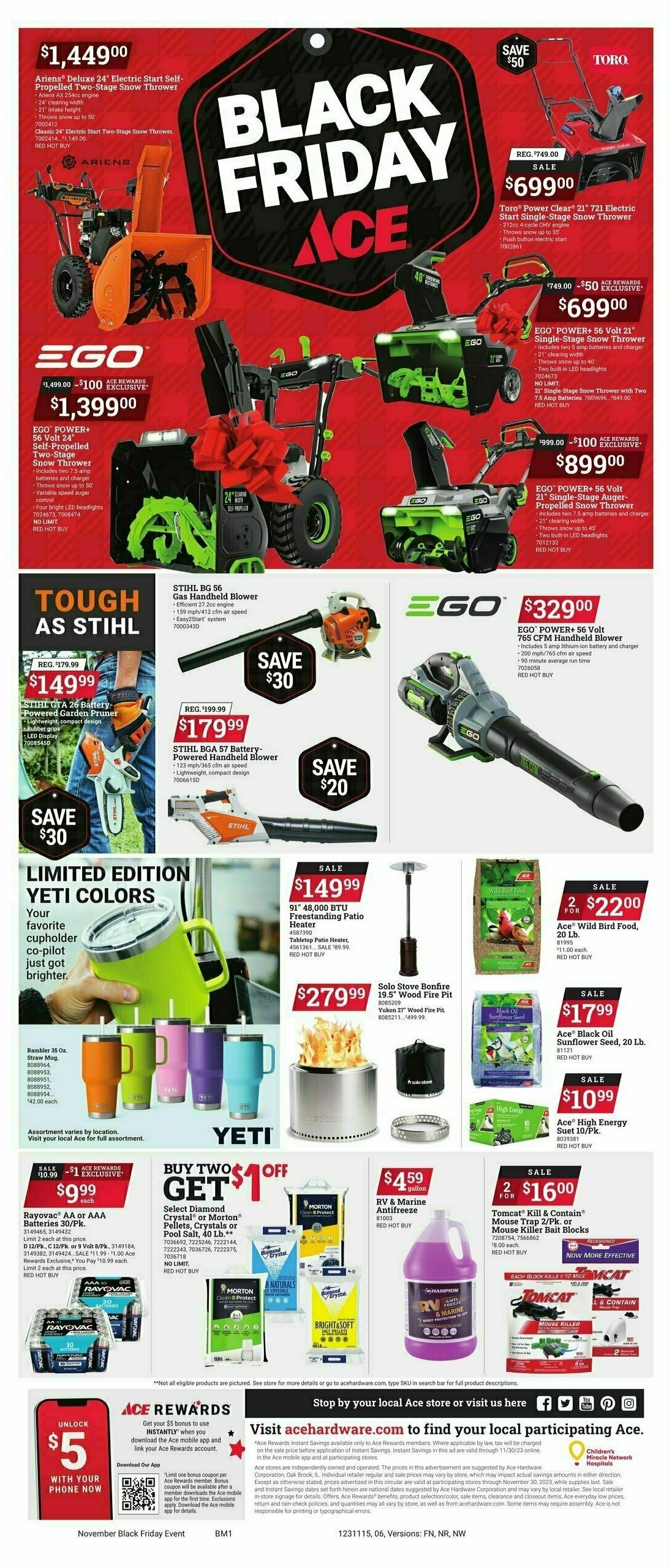 Ace Hardware Black Friday Weekly Ad from November 15