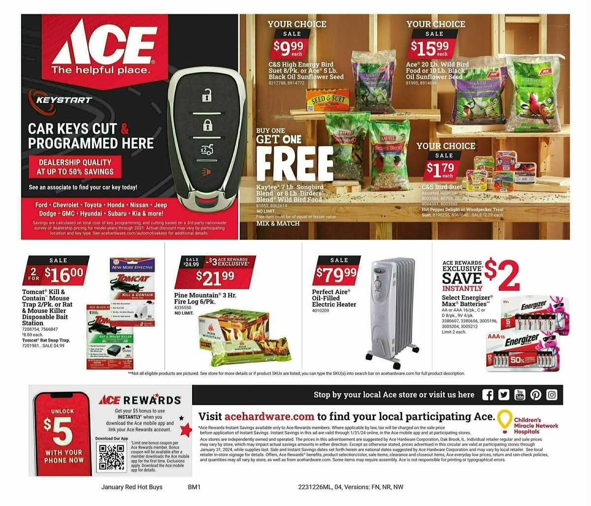 Ace Hardware January Red Hot Buys Weekly Ad from December 26