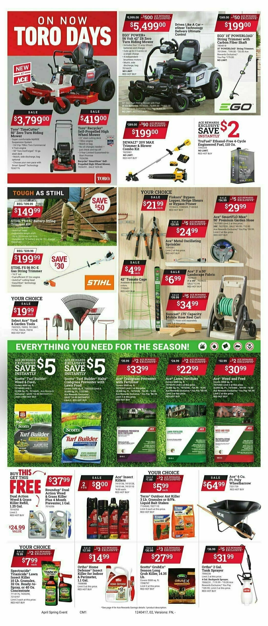 Ace Hardware April Spring Event Weekly Ad from April 17