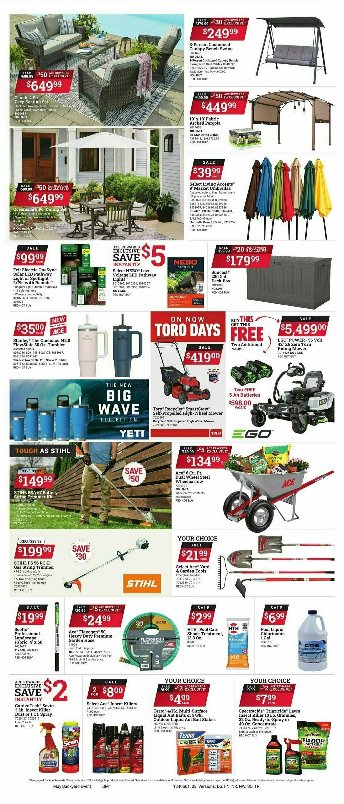 Ace Hardware Backyard Event Weekly Ad from May 1