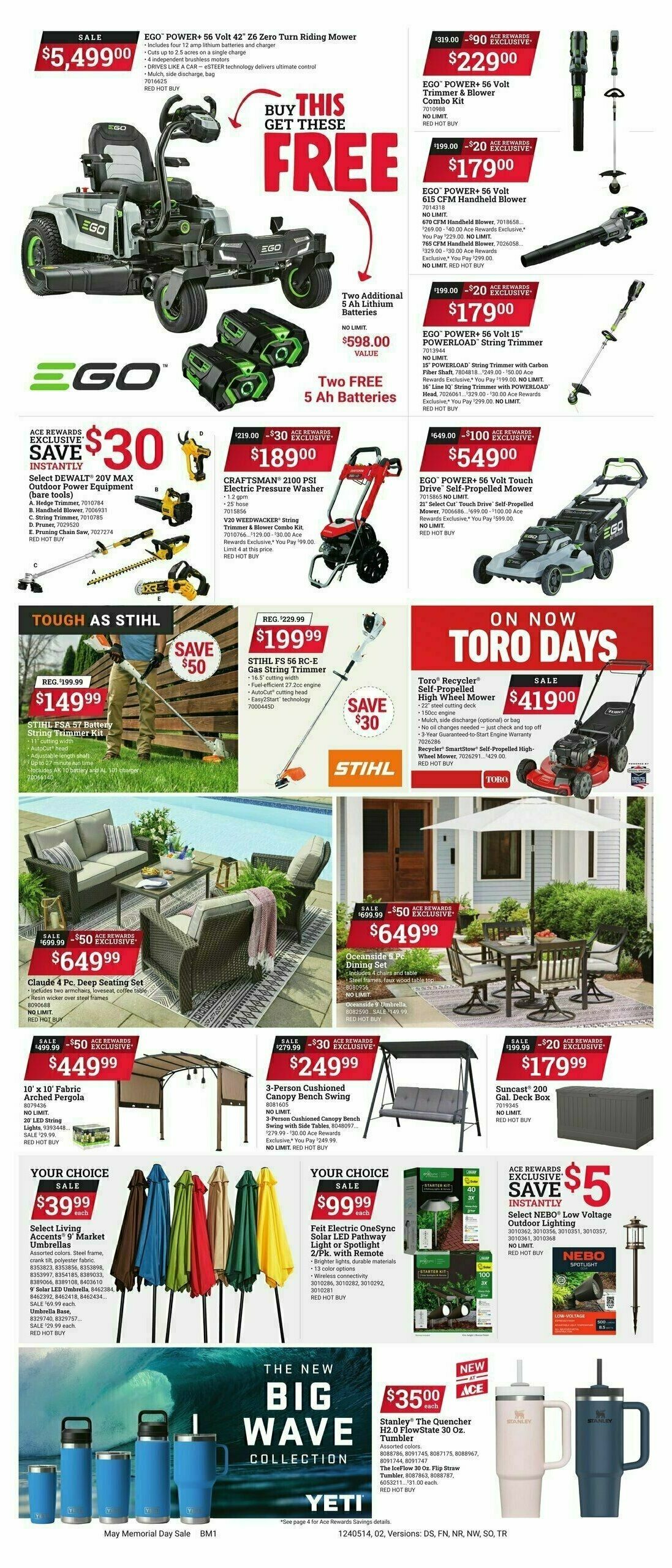 Ace Hardware Memorial Day Weekly Ad from May 14