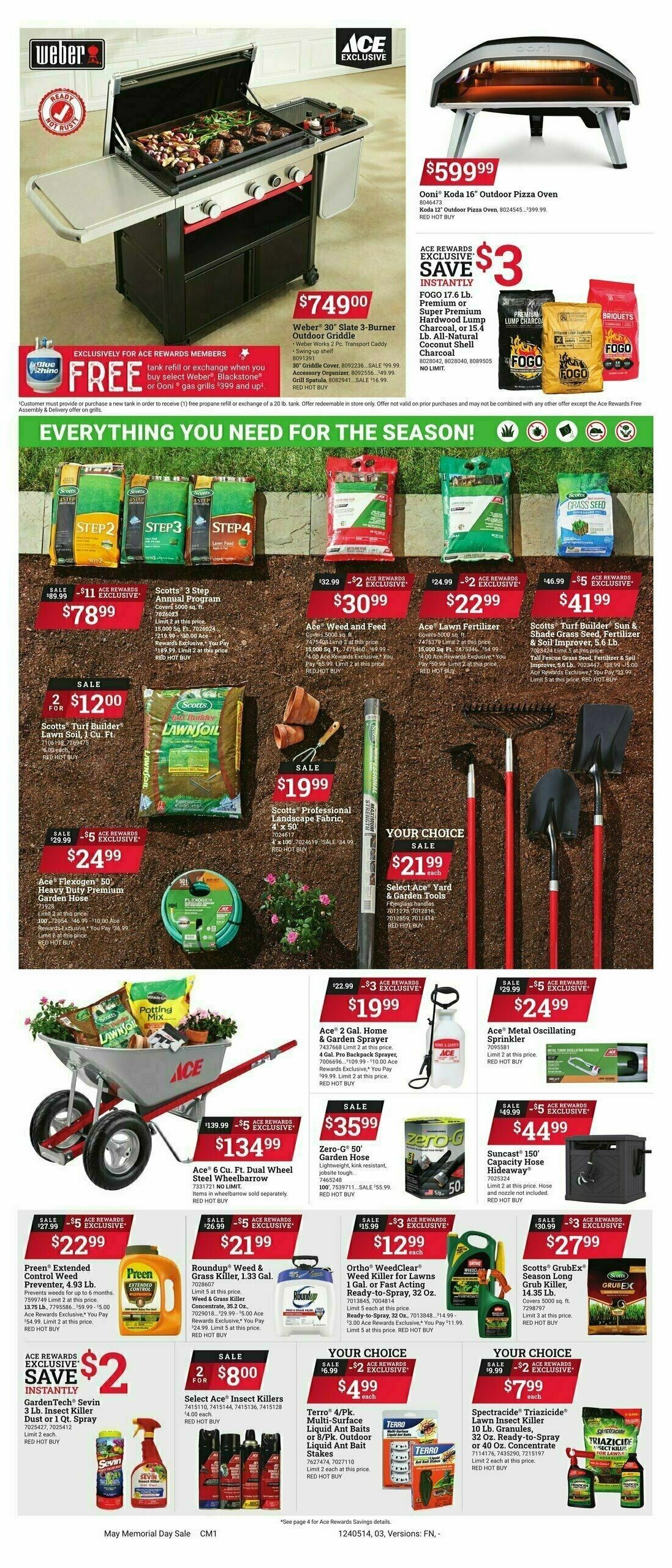 Ace Hardware Memorial Day Weekly Ad from May 14