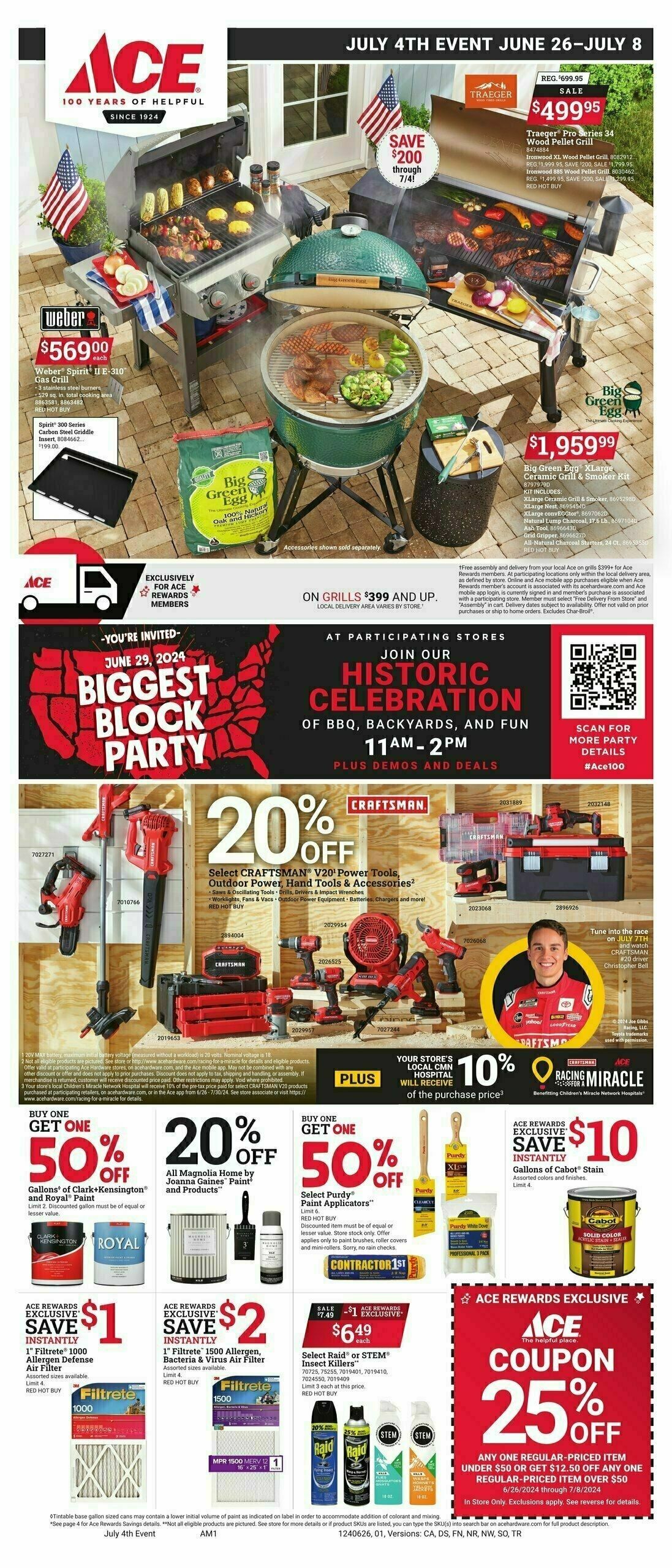 Ace Hardware July 4th Event Weekly Ad from June 26