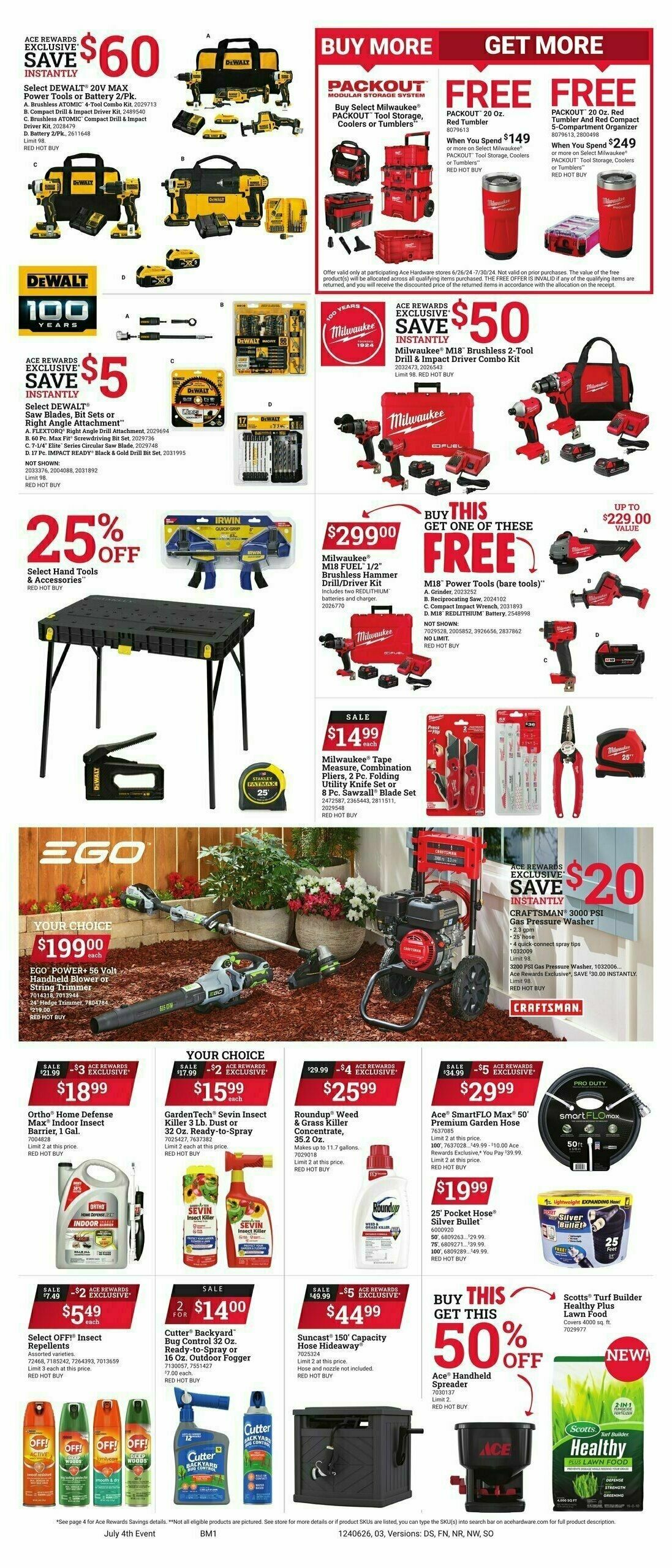 Ace Hardware July 4th Event Weekly Ad from June 26