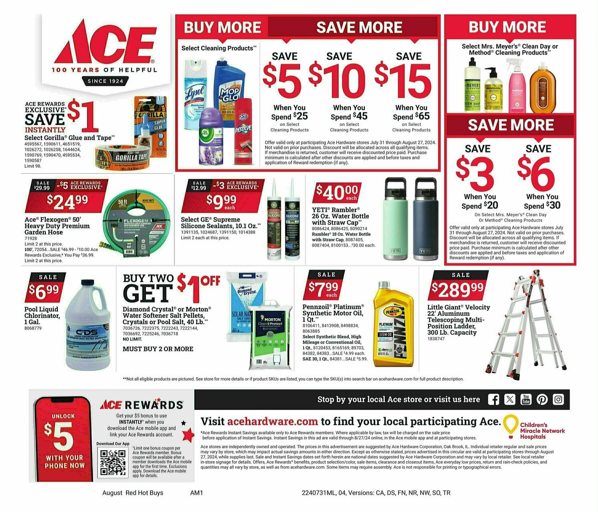 Ace Hardware Red Hot Buys Weekly Ad from July 31