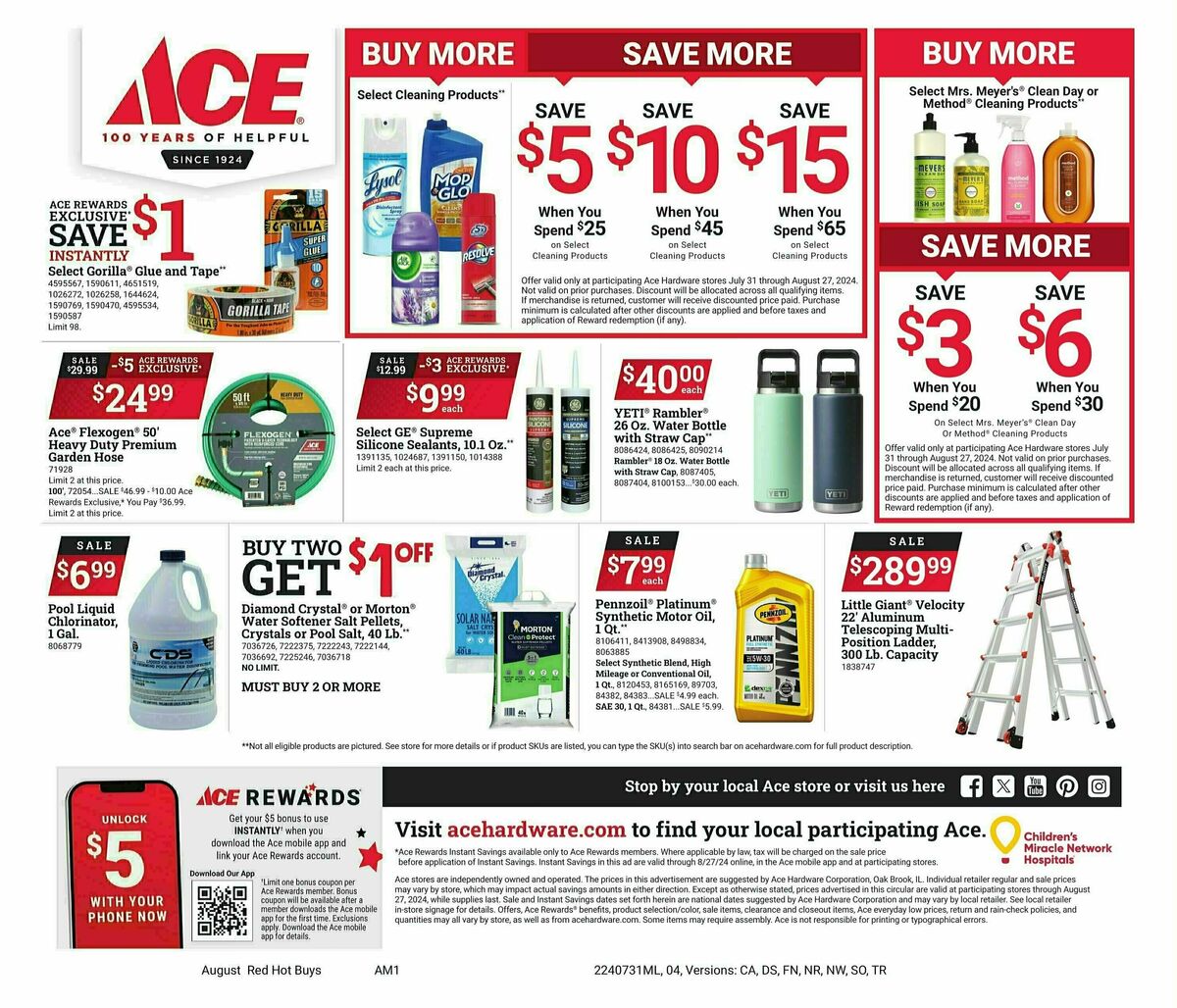 Ace Hardware Weekly Ad from August 2