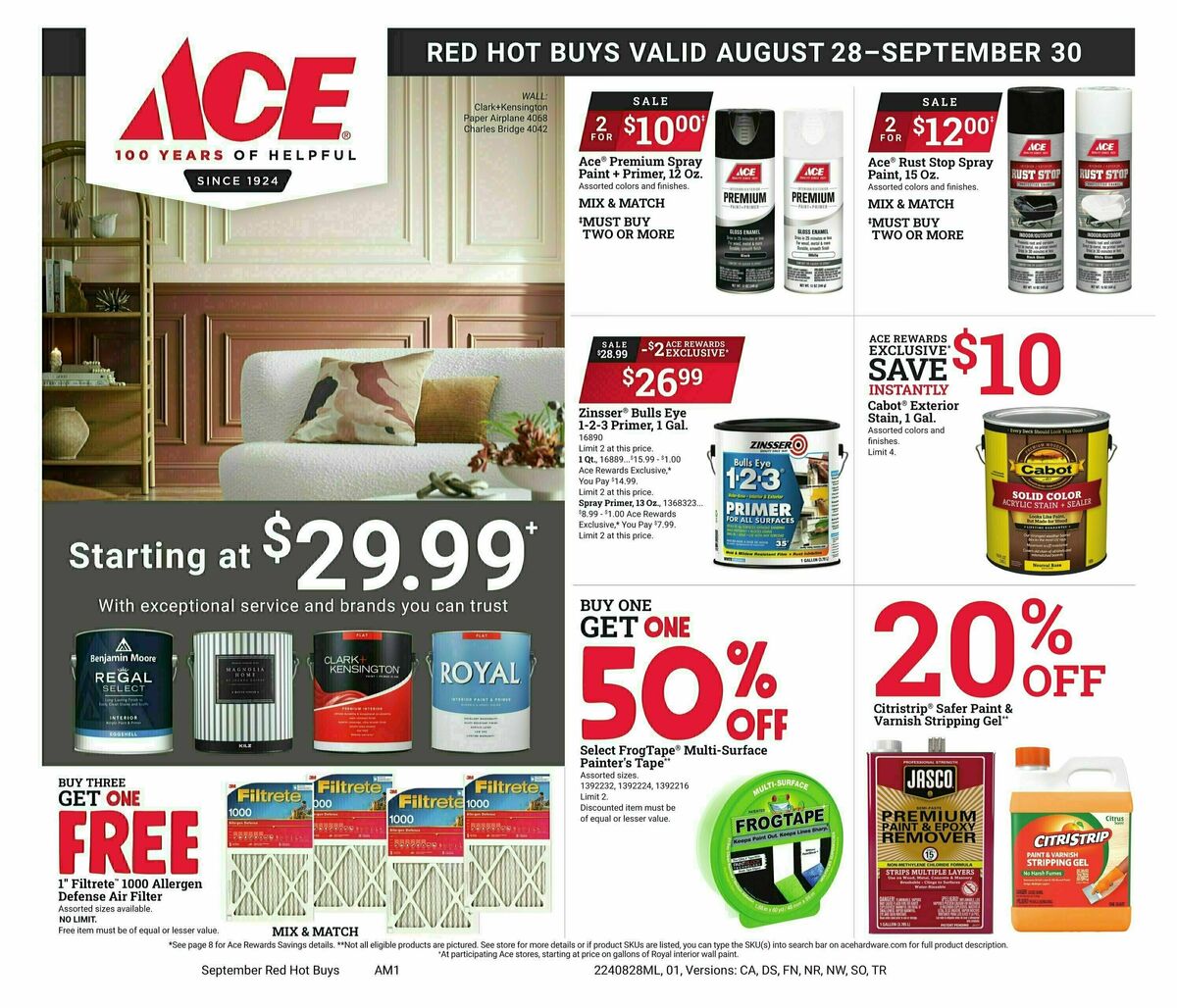 Ace Hardware Red Hot Buys Weekly Ad from August 28