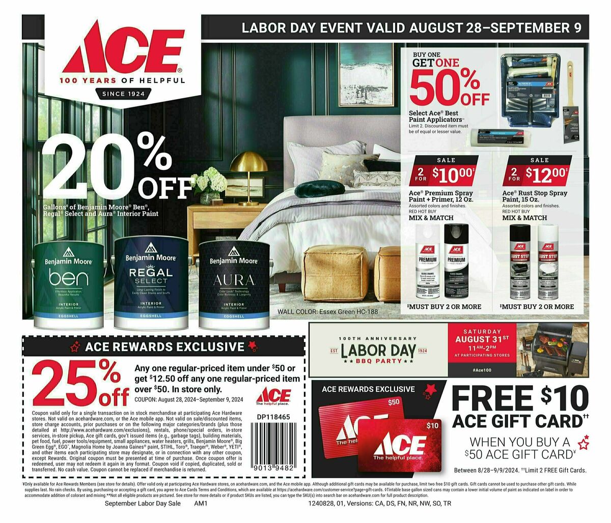 Ace Hardware Labor Day Event Weekly Ad from August 28