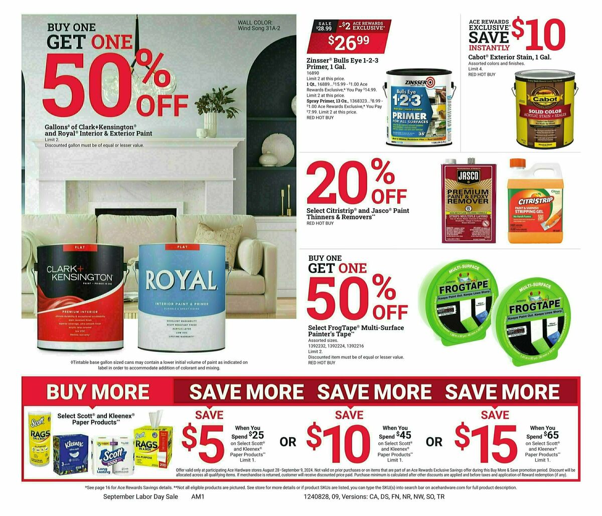 Ace Hardware Labor Day Event Weekly Ad from August 28