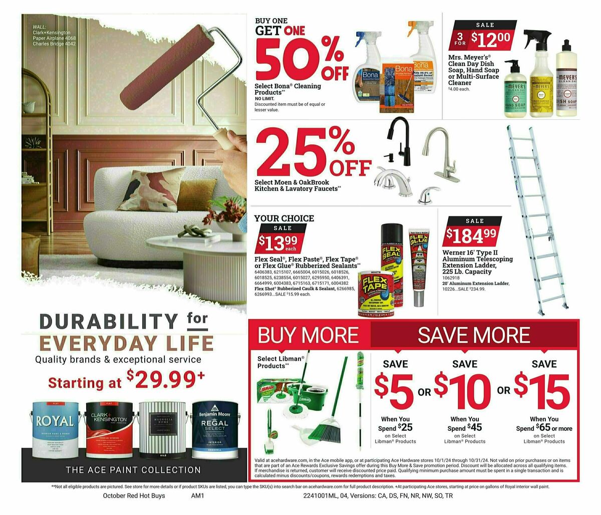 Ace Hardware Red Hot Buys Weekly Ad from October 1