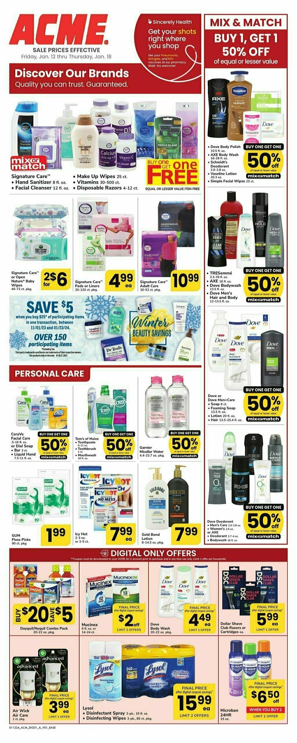 ACME Markets Health, Home & Beauty Weekly Ad from January 12