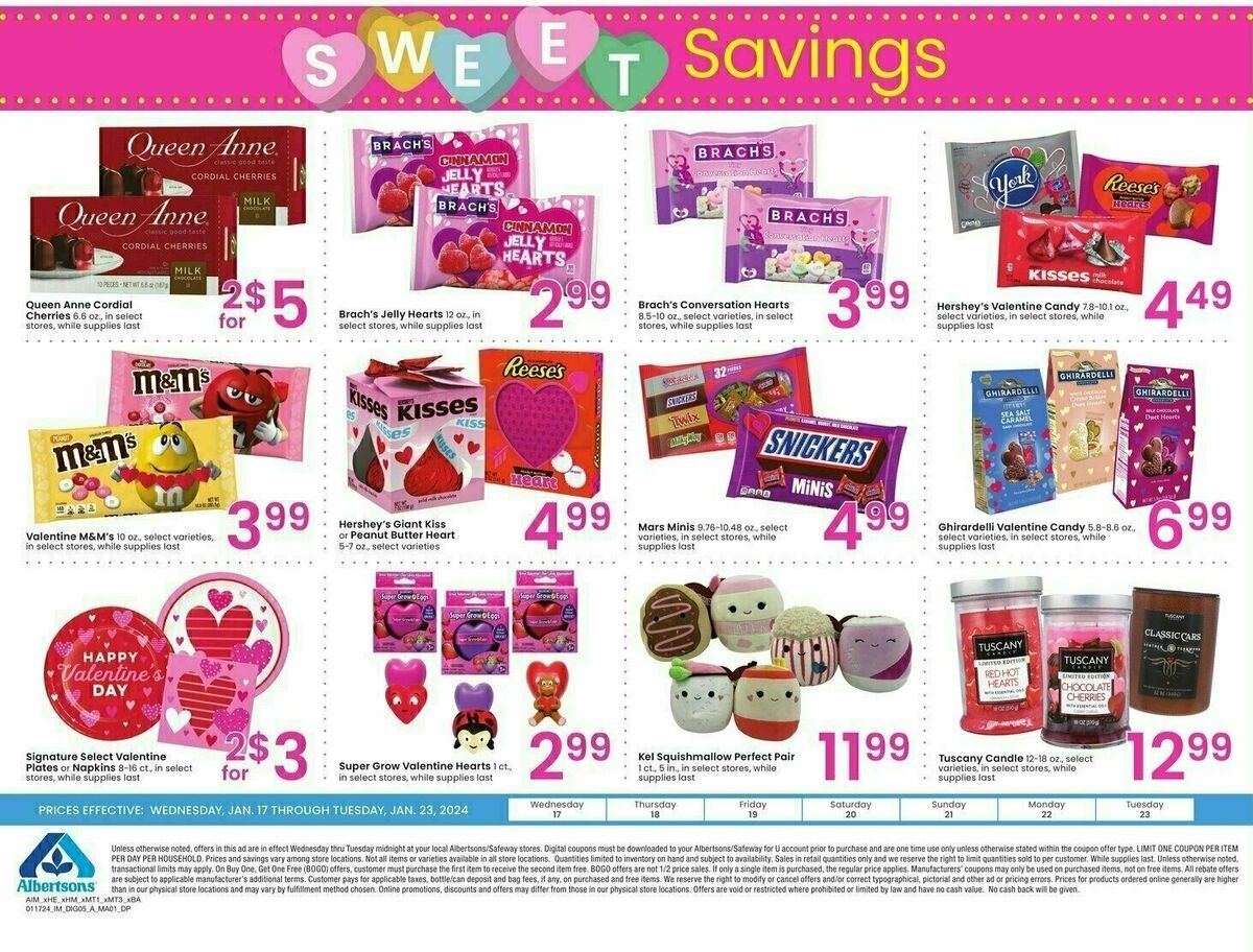 Albertsons Bonus Savings Weekly Ad from January 17