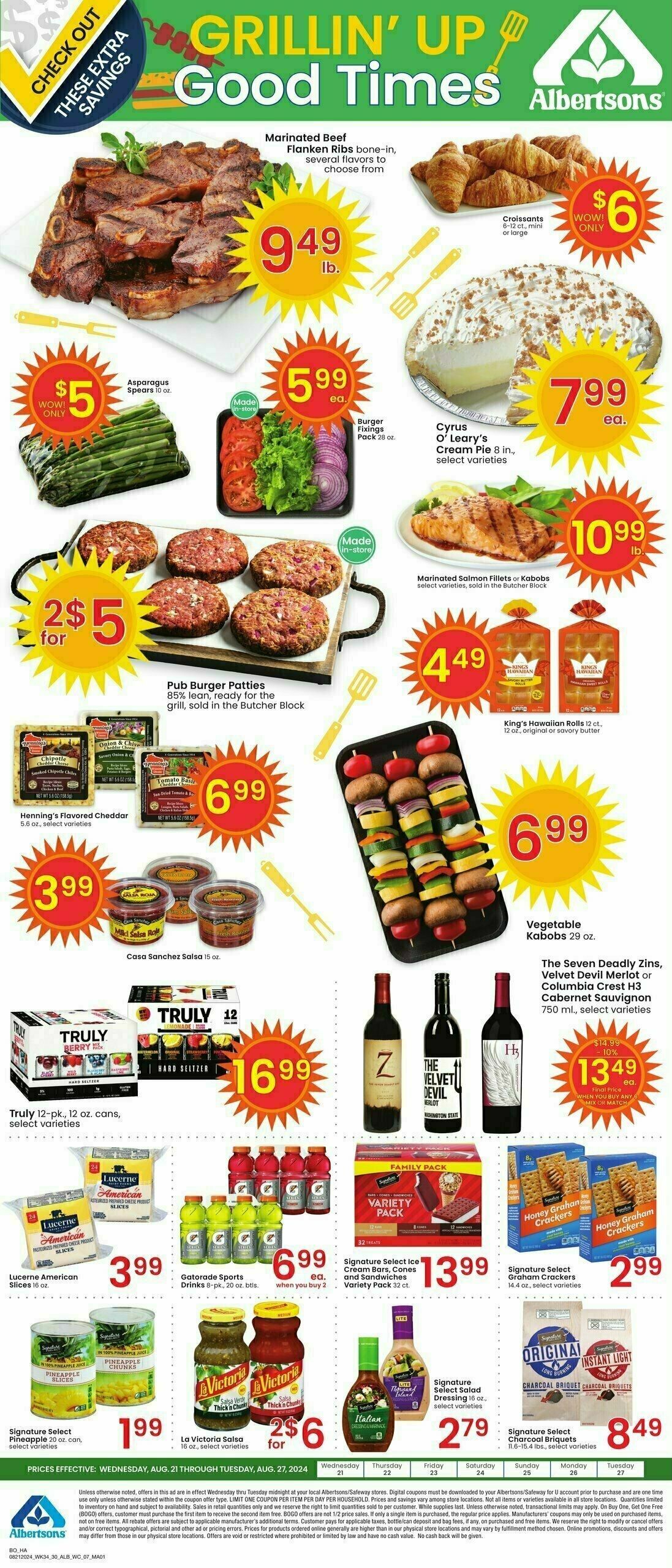 Albertsons Bonus Savings Weekly Ad from August 21