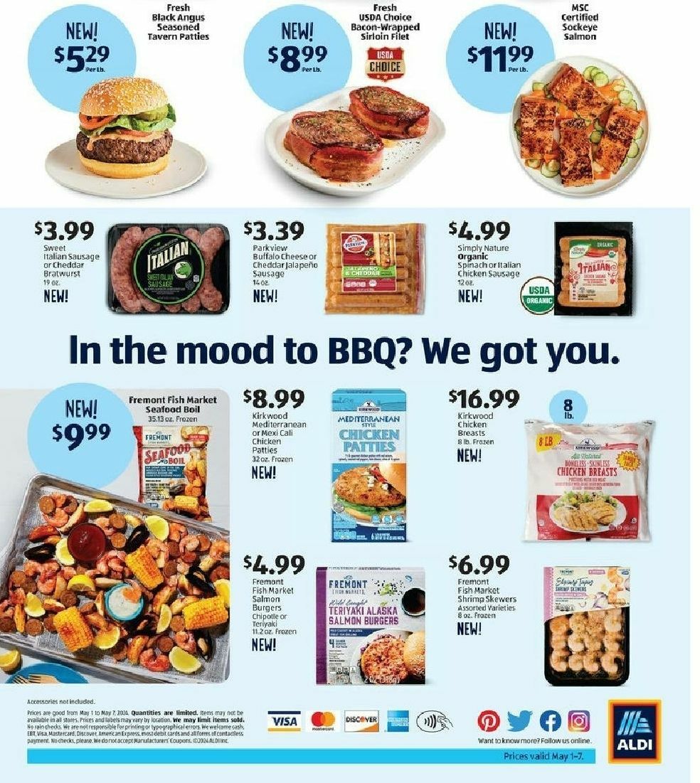 ALDI Summer Seasonal Meats Weekly Ad from May 1