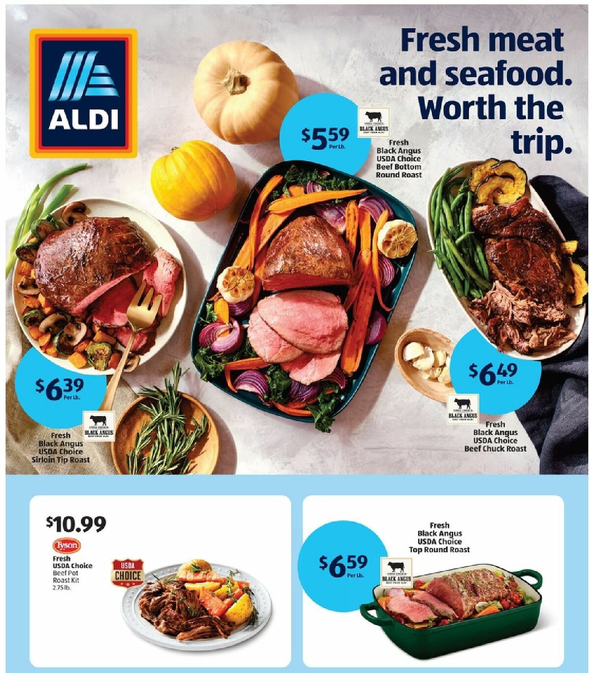 ALDI Seasonal Fresh Meat and Fish Weekly Ad from October 16