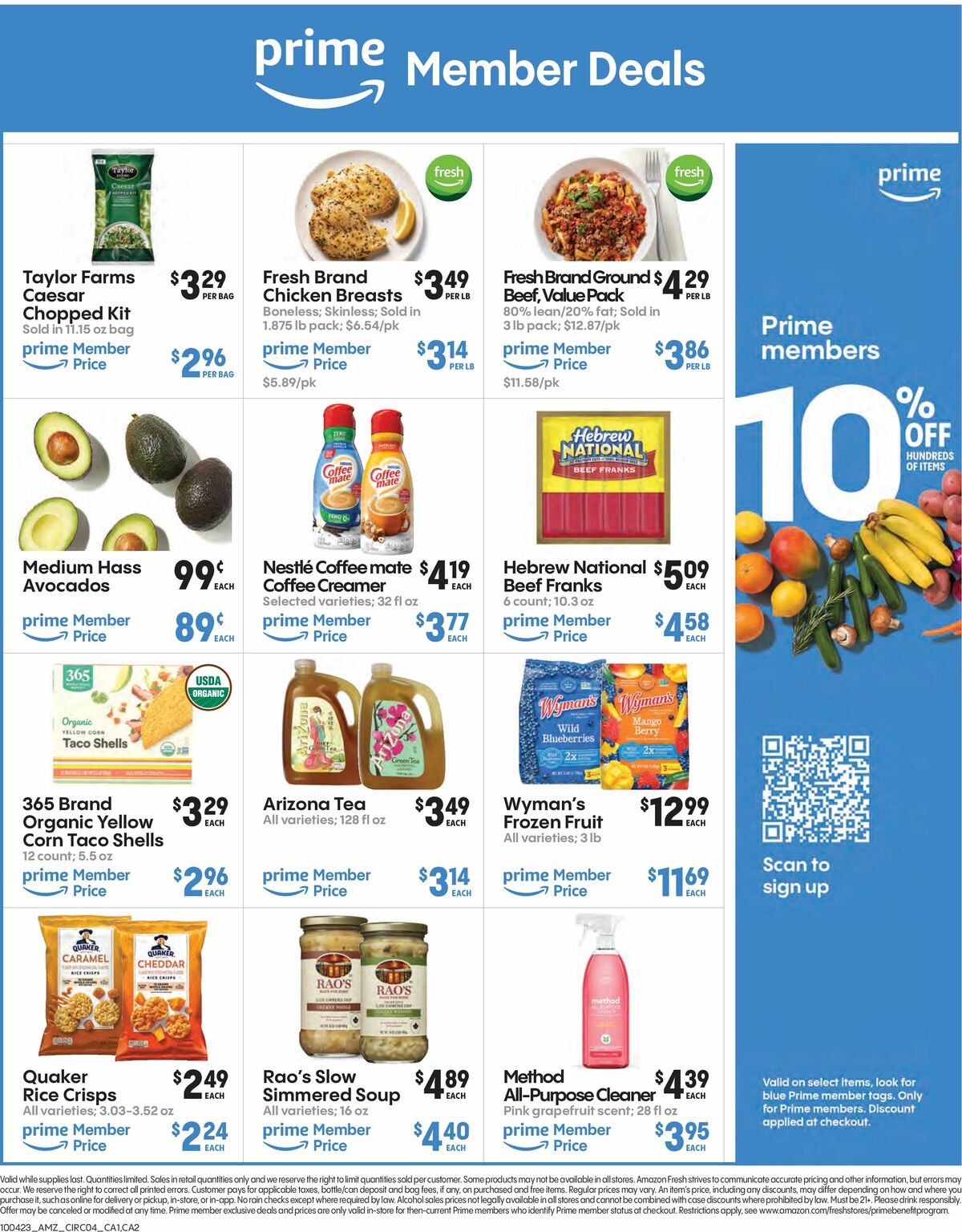 Amazon Fresh Weekly Ad from October 4