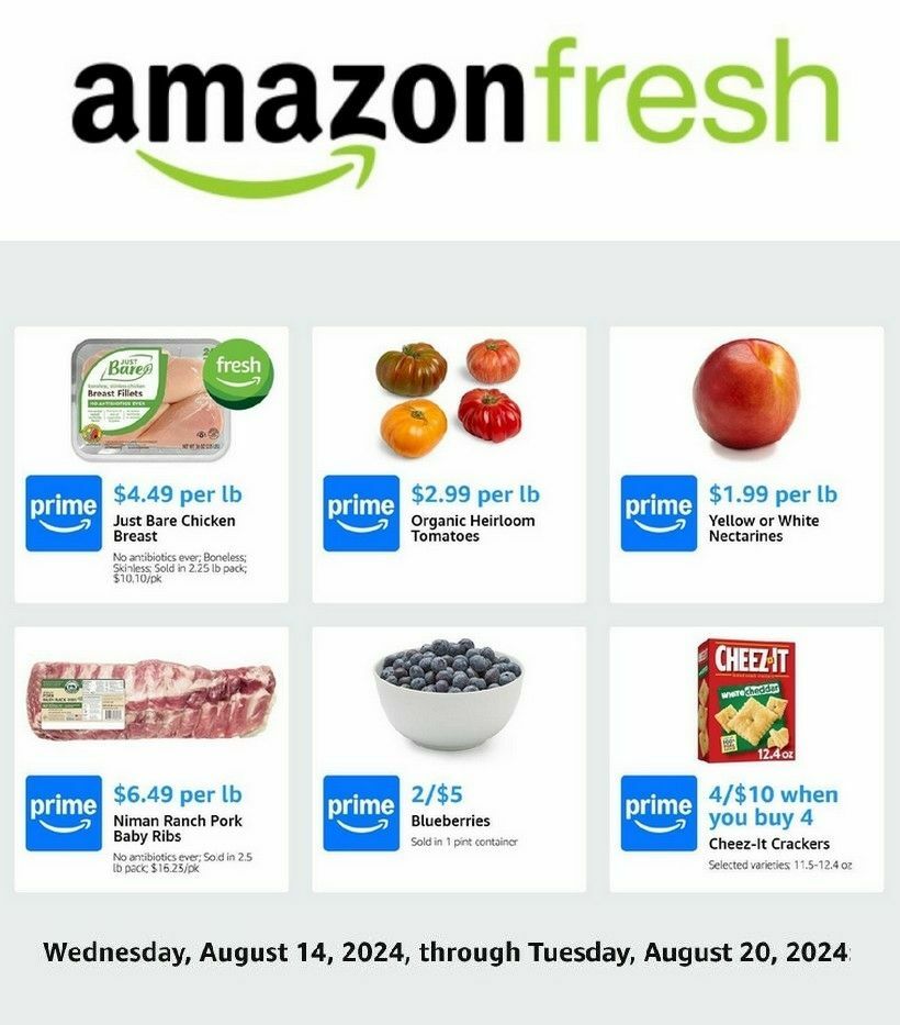 Amazon Fresh Weekly Ad from August 14