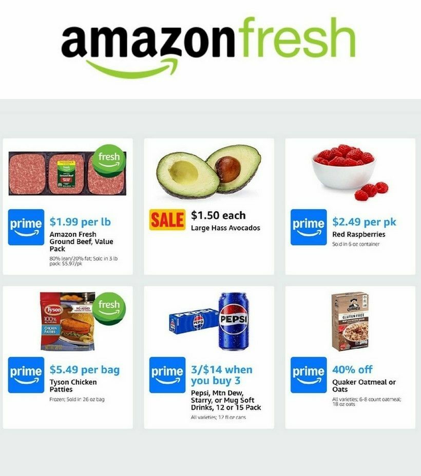 Amazon Fresh Weekly Ad from August 21