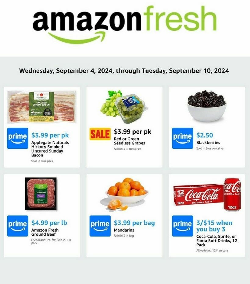 Amazon Fresh Weekly Ad from September 4