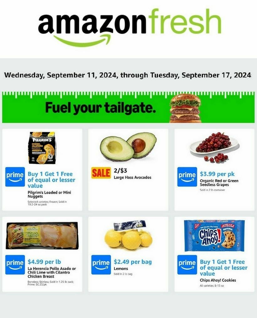 Amazon Fresh Weekly Ad from September 11