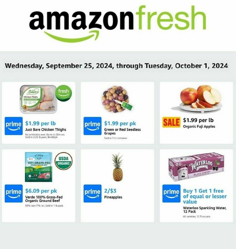 Amazon Fresh Weekly Ad from September 25