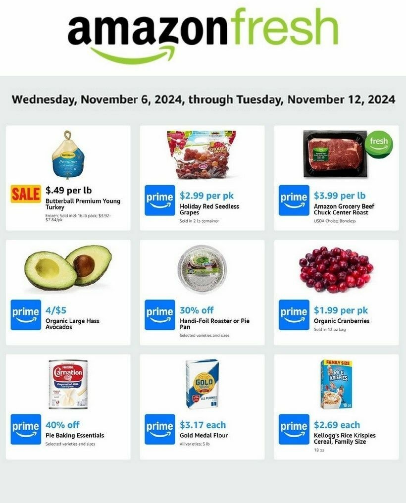 Amazon Fresh Weekly Ad from November 6