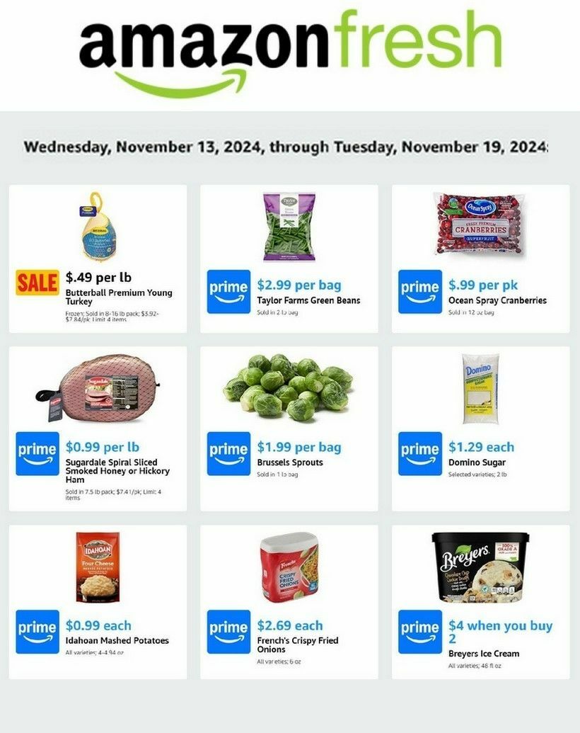 Amazon Fresh Weekly Ad from November 13