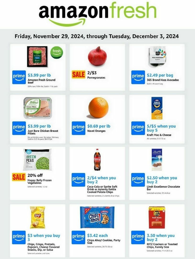 Amazon Fresh Weekly Ad from November 29