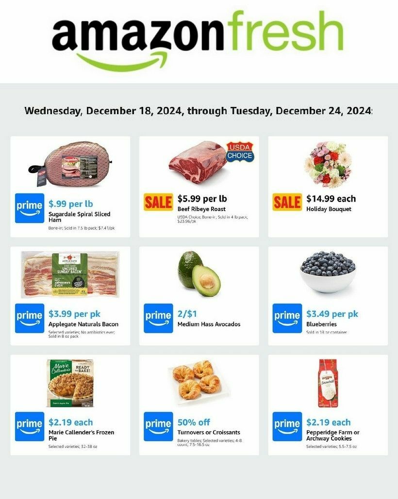 Amazon Fresh Weekly Ad from December 18