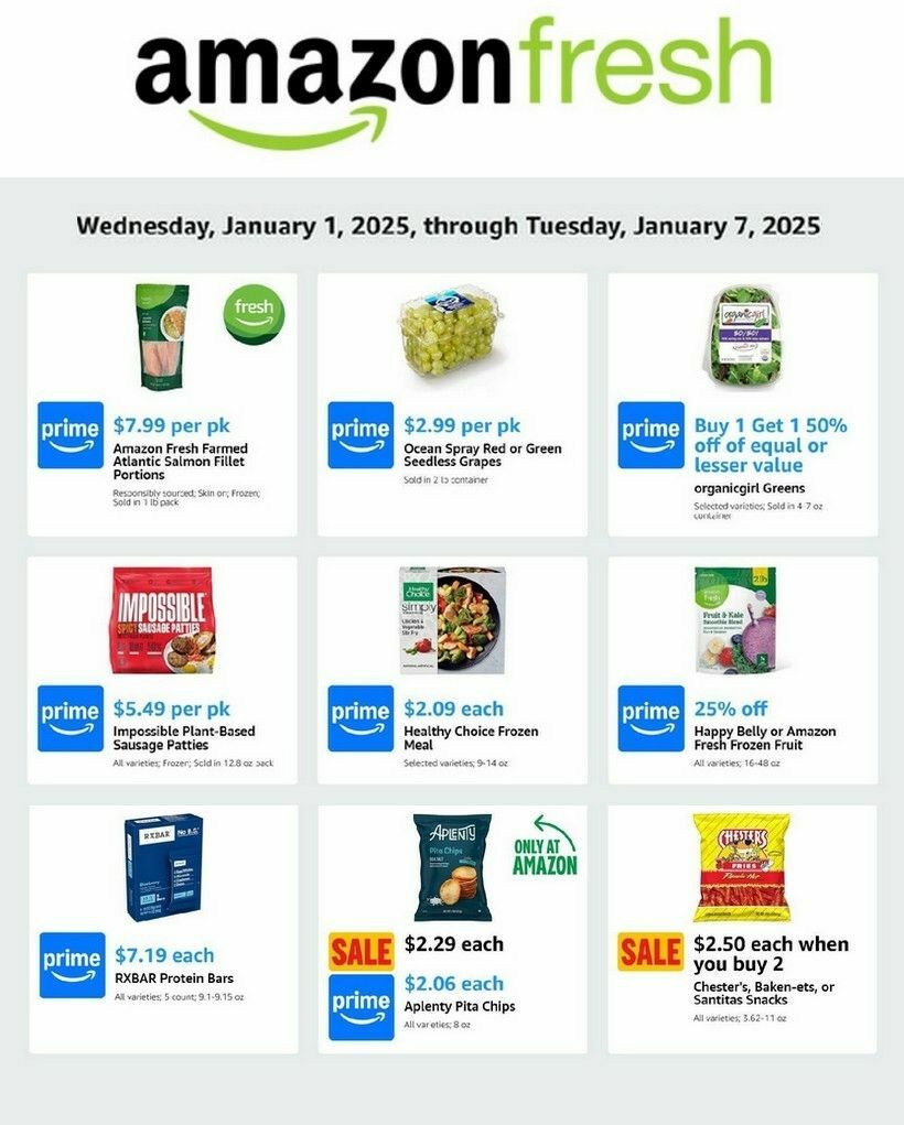 Amazon Fresh Weekly Ad from January 1