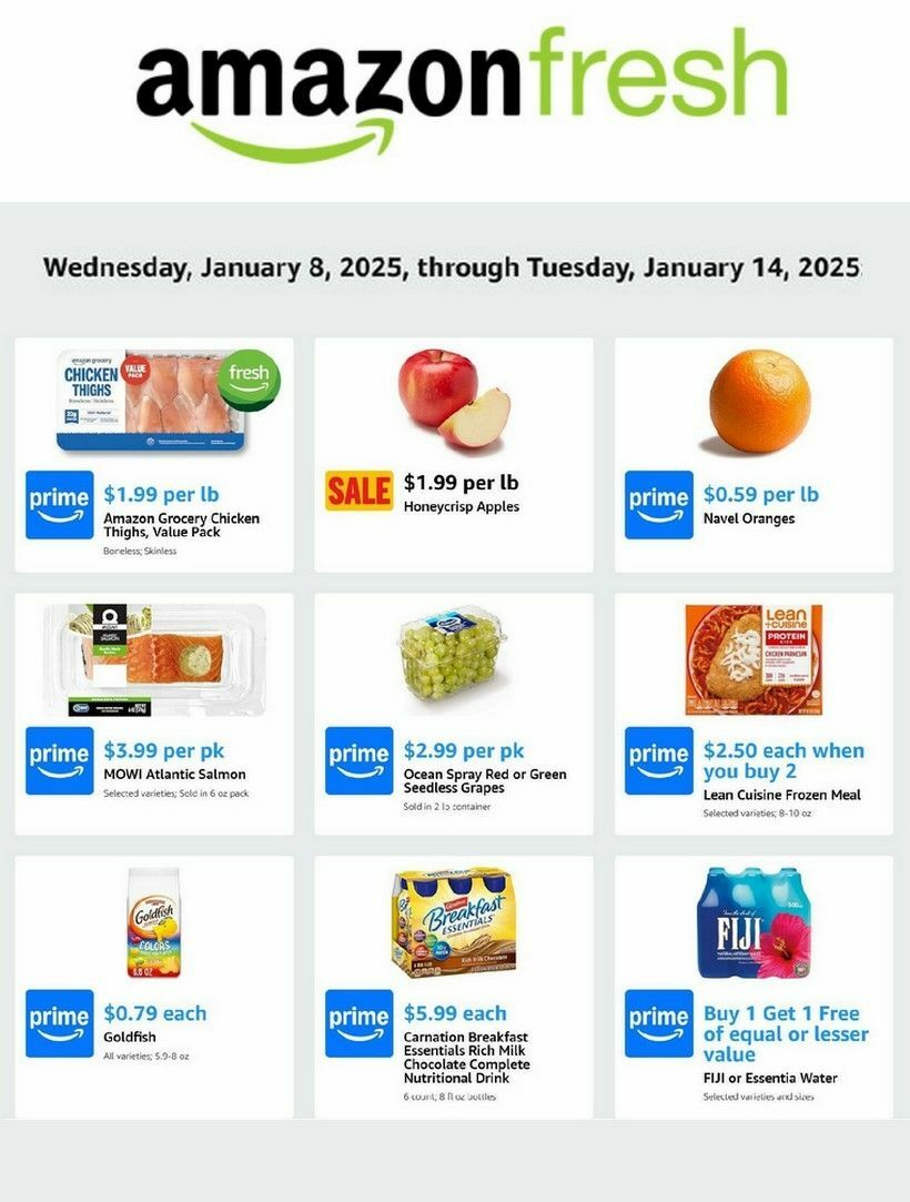 Amazon Fresh Weekly Ad from January 8