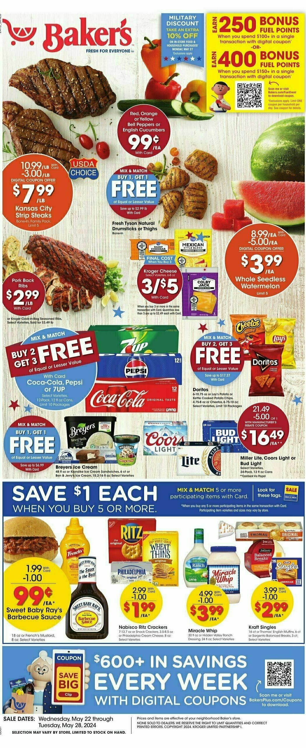 Baker's Weekly Ad from May 22