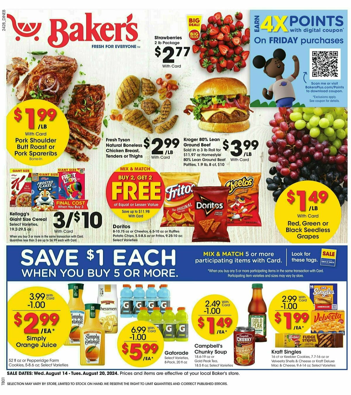 Baker's Weekly Ad from August 14