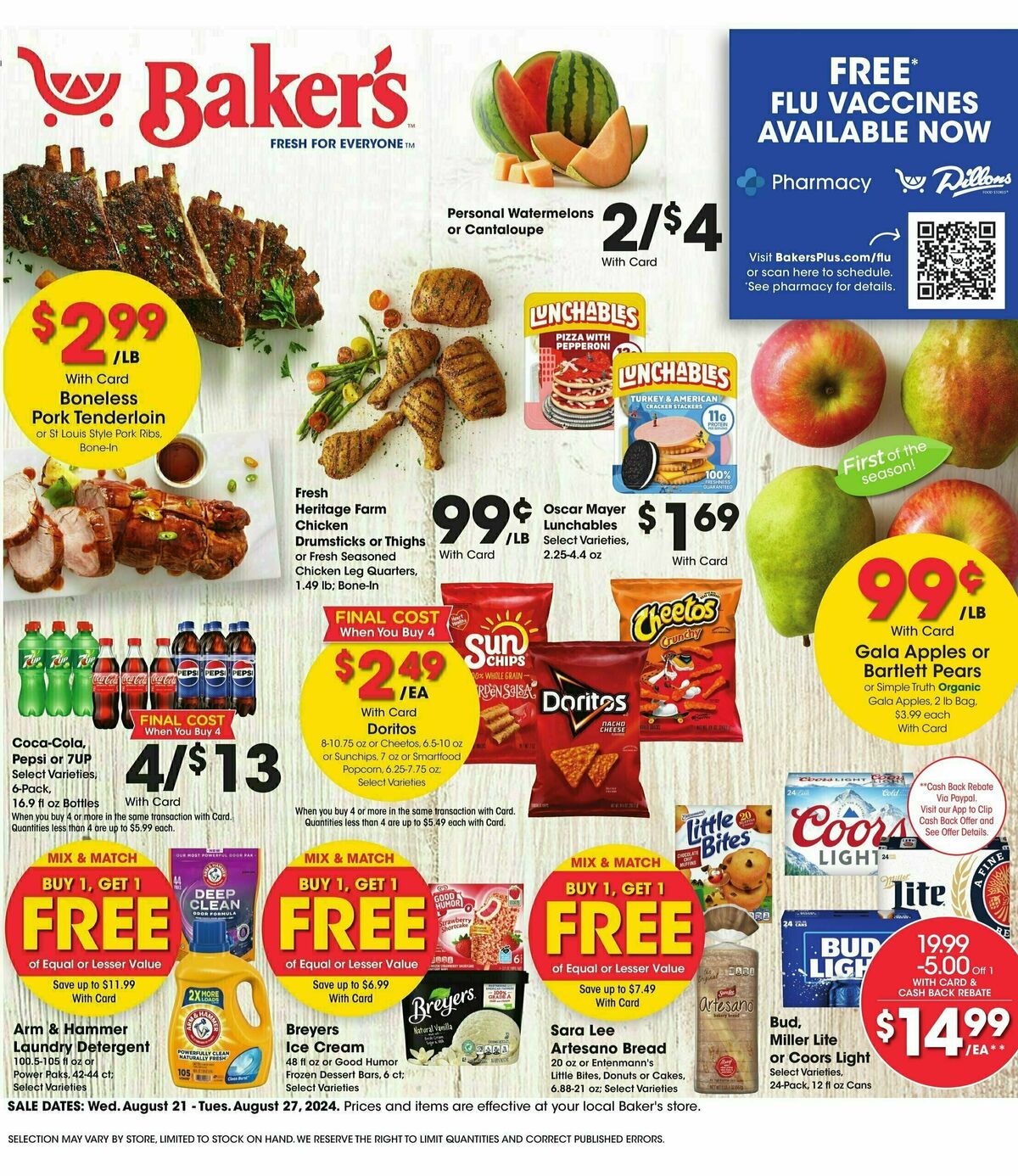 Baker's Weekly Ad from August 21