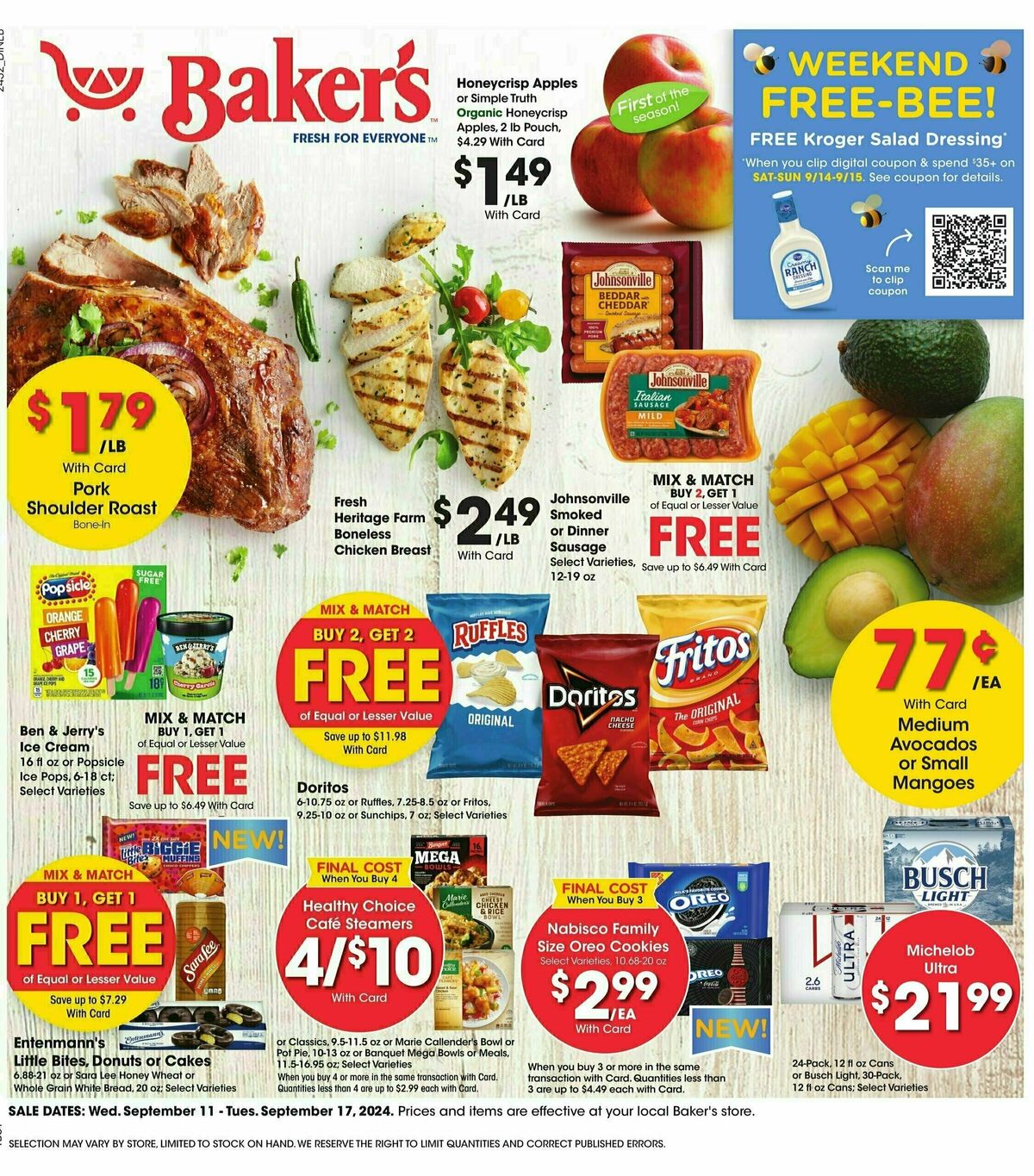 Baker's Weekly Ad from September 11